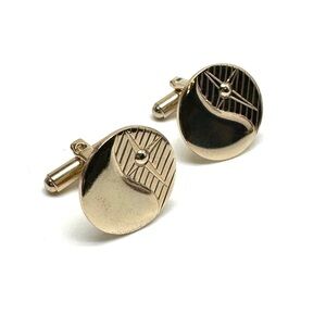 Vintage Goldtone Yin Yang Cufflinks